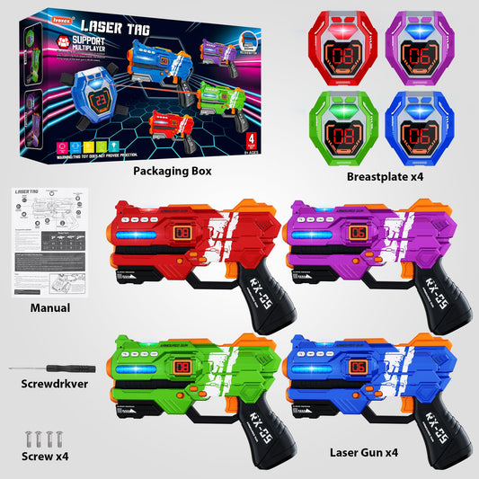 IVOXEX laser tag guns set 4 battery compartment accessible for quick setup