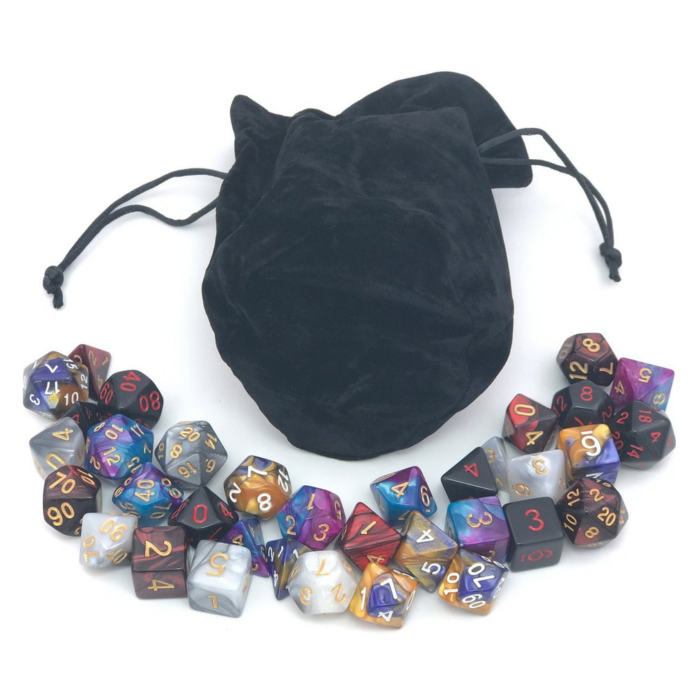 IvyFieldDice dice collection on table ready for adventures.