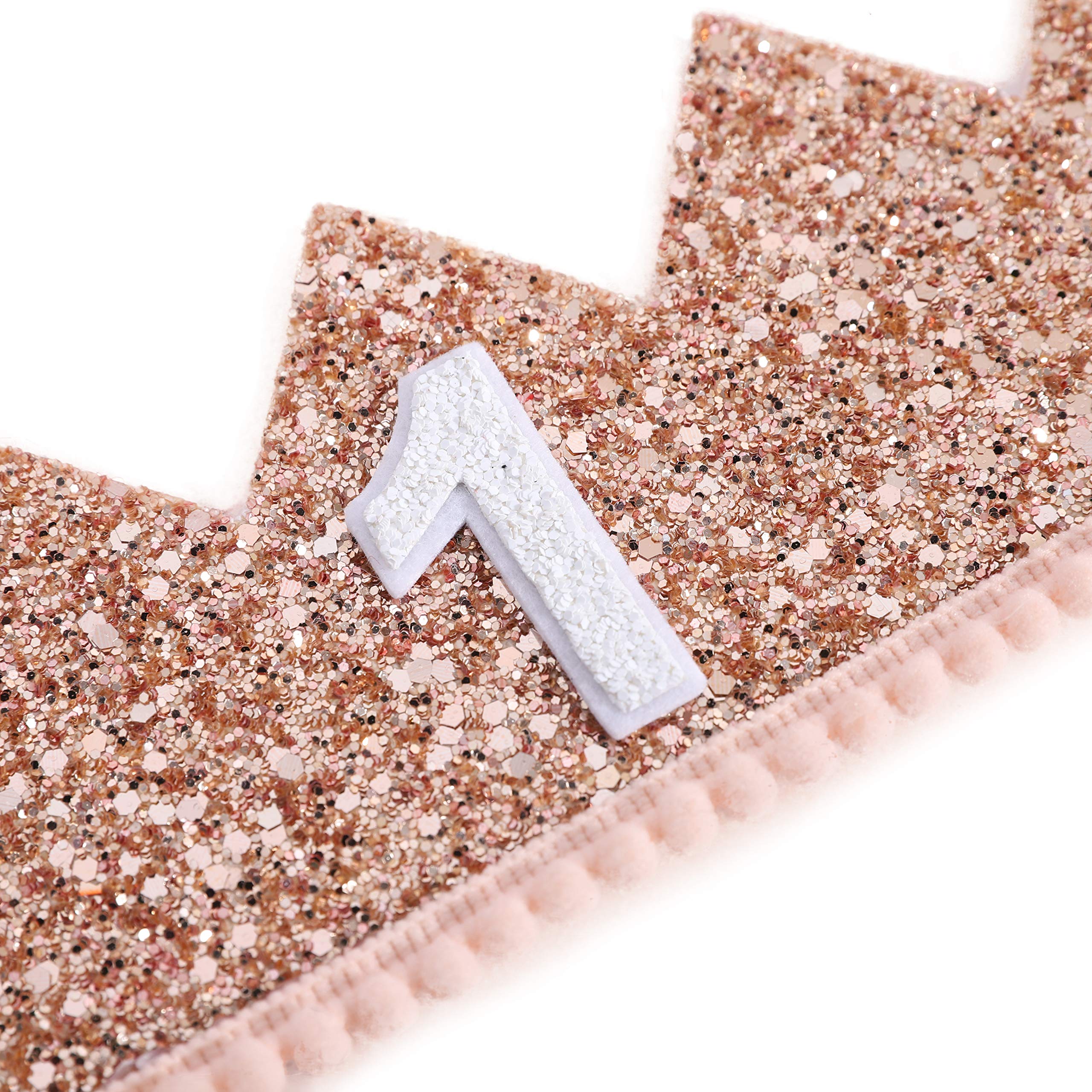 IVYRISE baby crown pink-gold elastic-band, comfortable wear for long celebrations