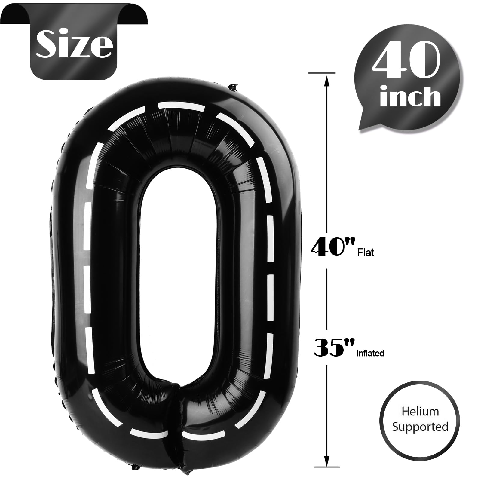 IWERP number balloon 0 40-inch bright finish for festive flair