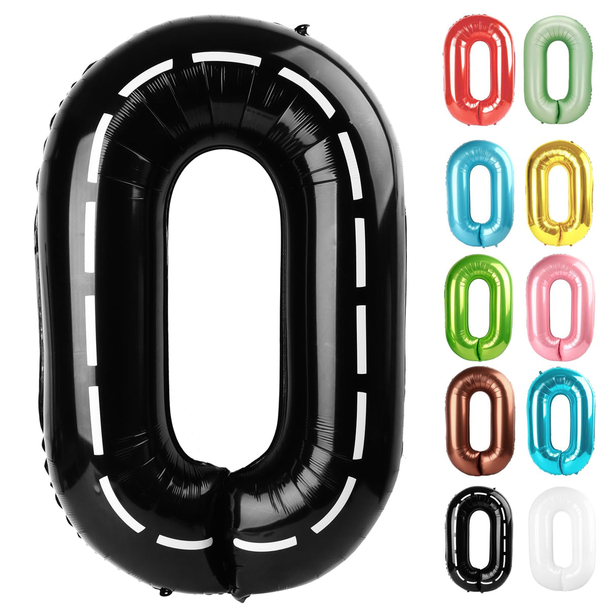 IWERP race car 0 balloon 40-inch creates a dramatic birthday backdrop