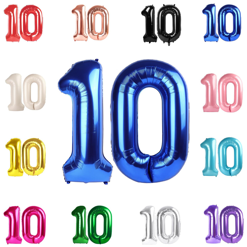 IWERP 10-balloon-number 40-inch metallic blue for bold photo backdrops and celebrations.