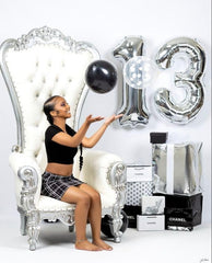 IWERP 13-balloon 40-inch silver side view adds depth to decor