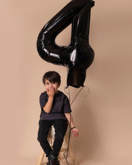 IWERP 14th birthday black foil balloon for striking party decor