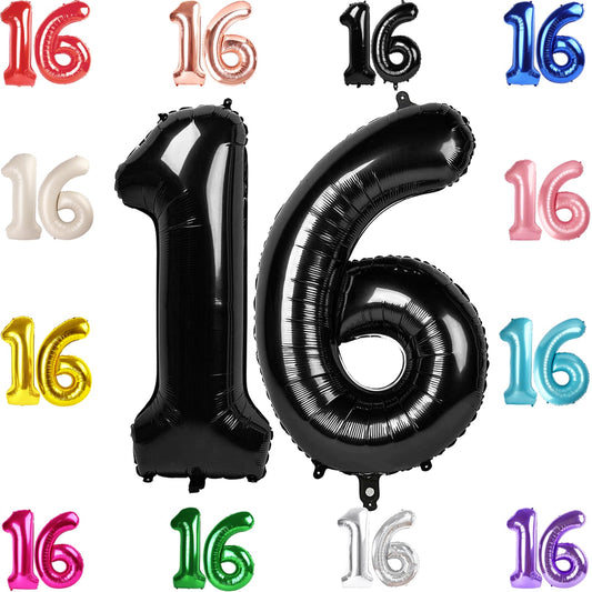IWERP 16-balloon-number-black-40inch creates dramatic photo backdrops.