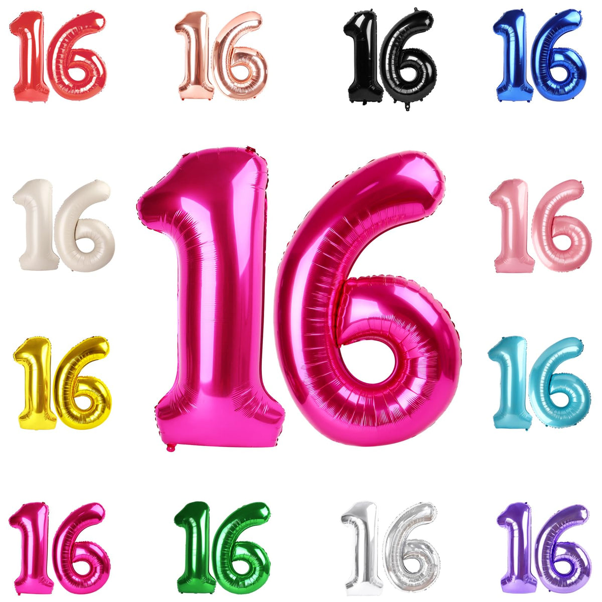 IWERP 16th birthday balloon hot pink 40-inch, striking photo backdrop