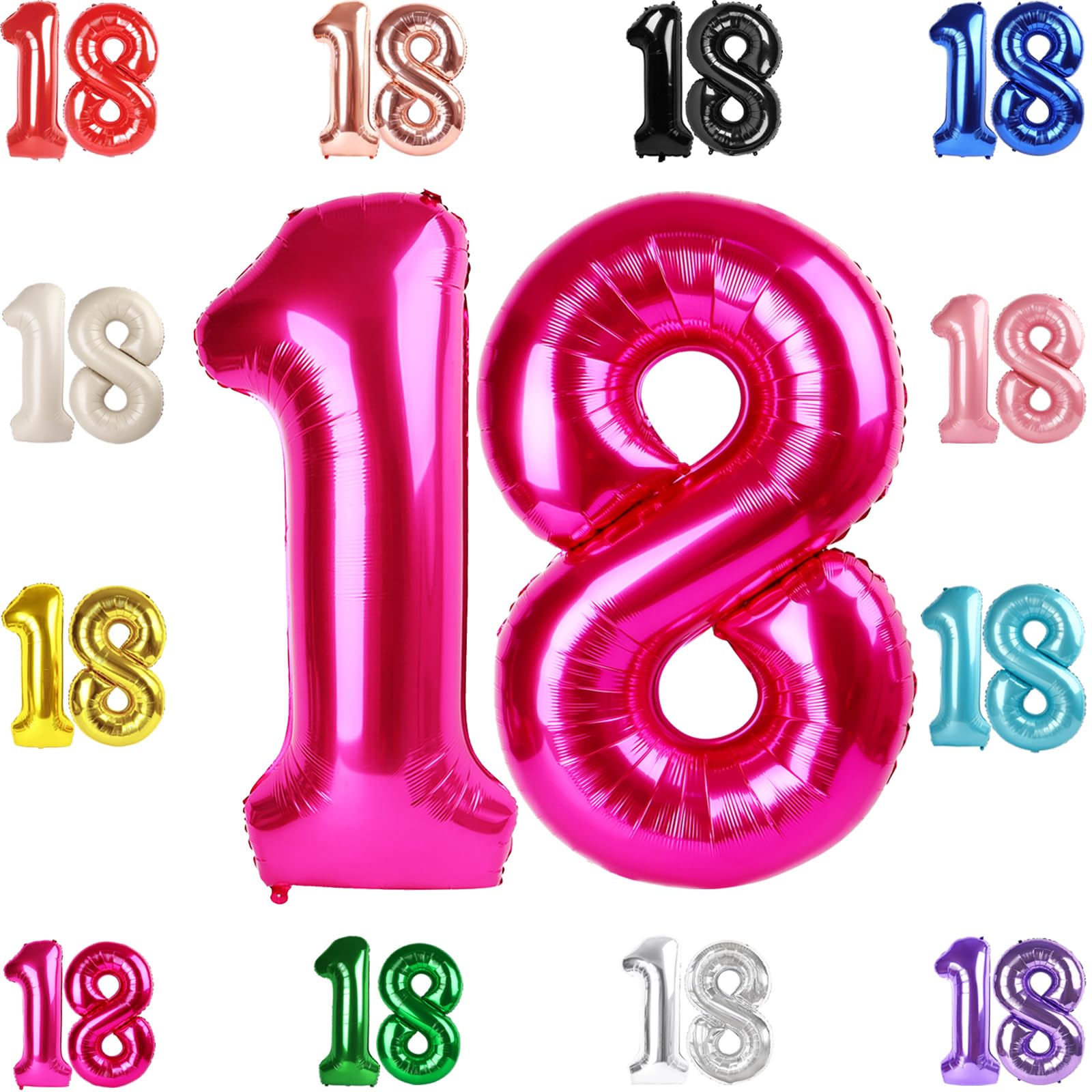 IWERP 18 balloon 40-inch hot pink number creates a bold party photo backdrop