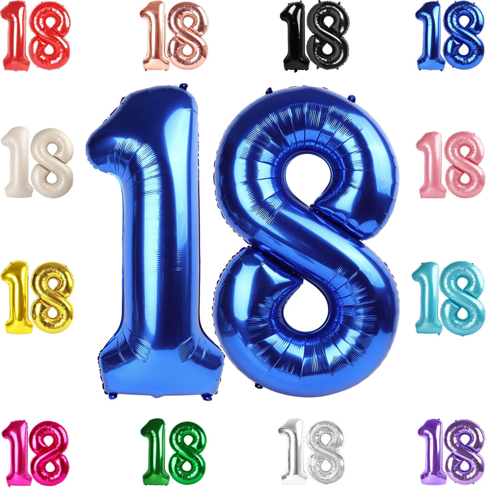 IWERP 18 balloon number 40-inch metallic blue as a striking photo focal point
