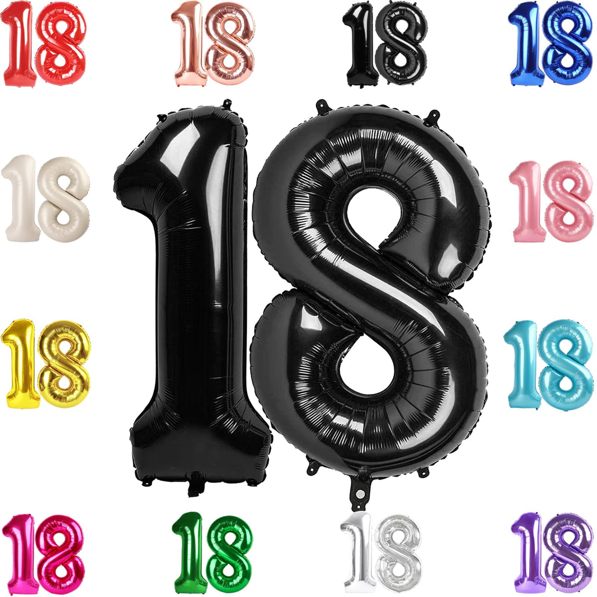 IWERP 18th birthday black 40-inch balloon for bold photo backdrop.