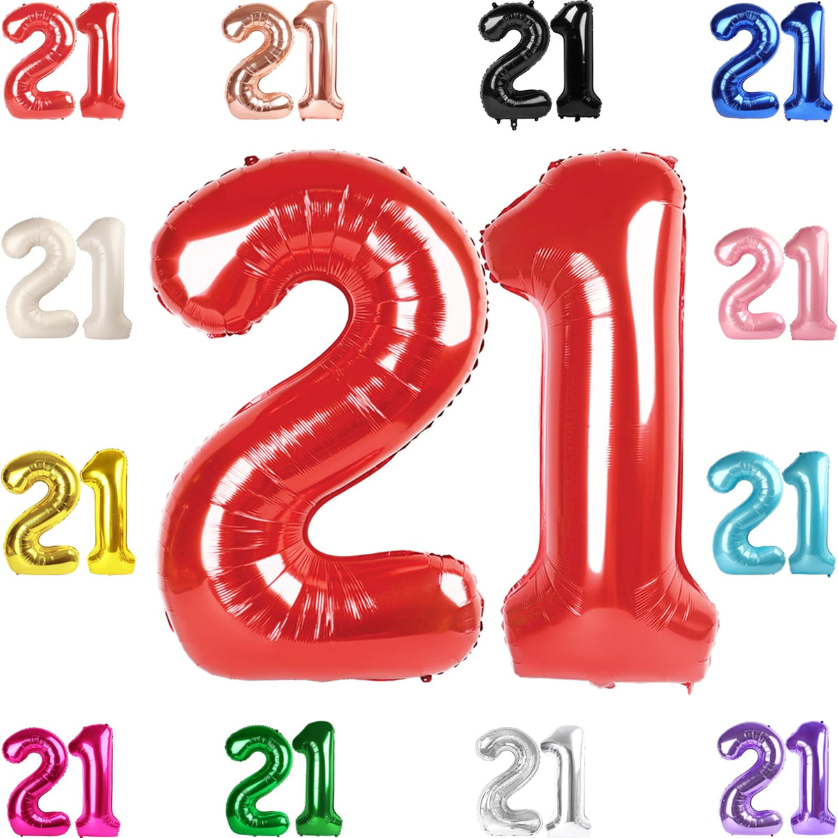 IWERP 40-inch red 21 balloon for a bold photo backdrop.