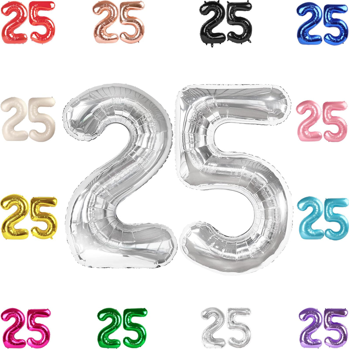 IWERP 25th birthday balloon, 40-inch size, bold photo backdrop.