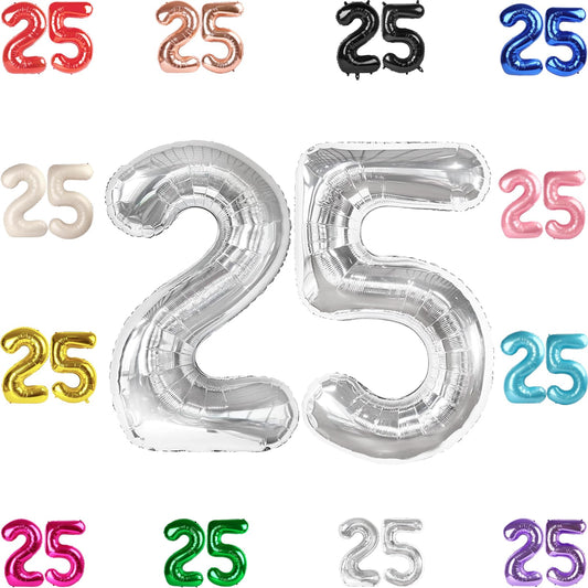 IWERP 25th birthday balloon, 40-inch size, bold photo backdrop.