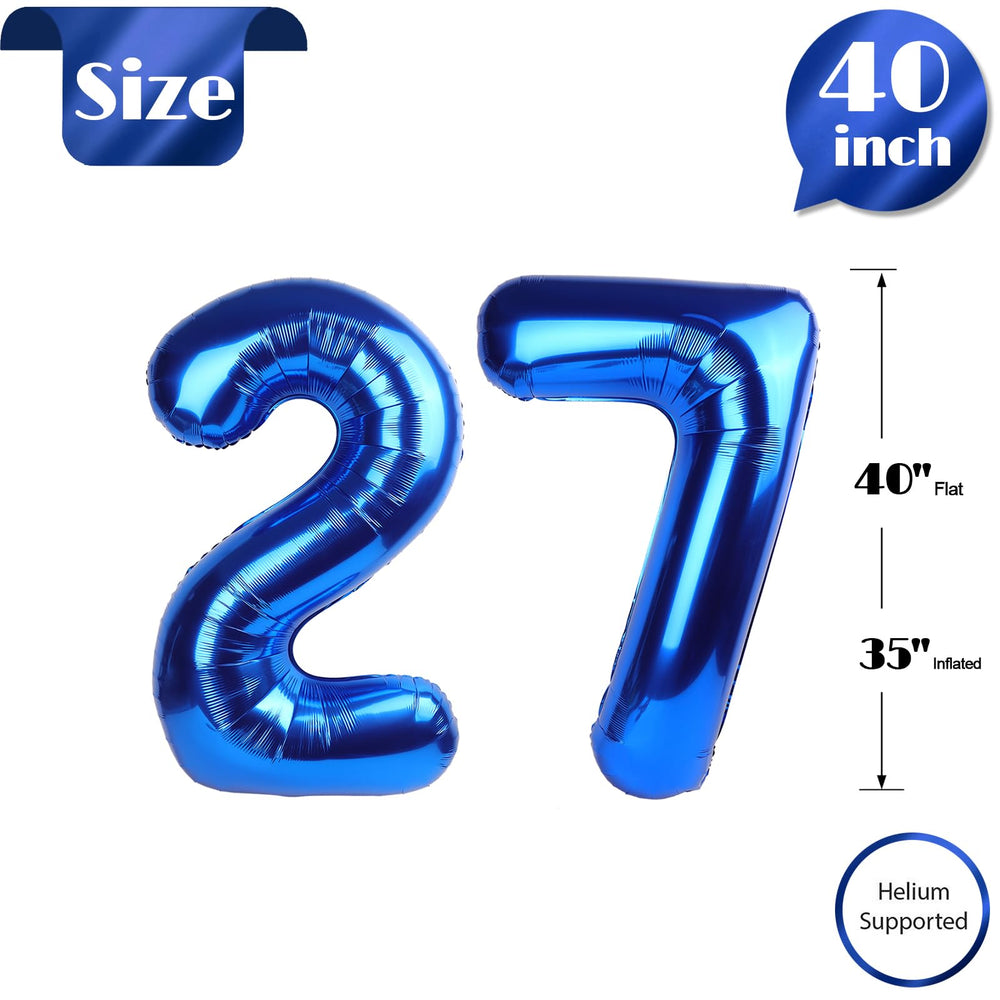 IWERP 27-year-old blue birthday decor balloon for memorable celebrations.