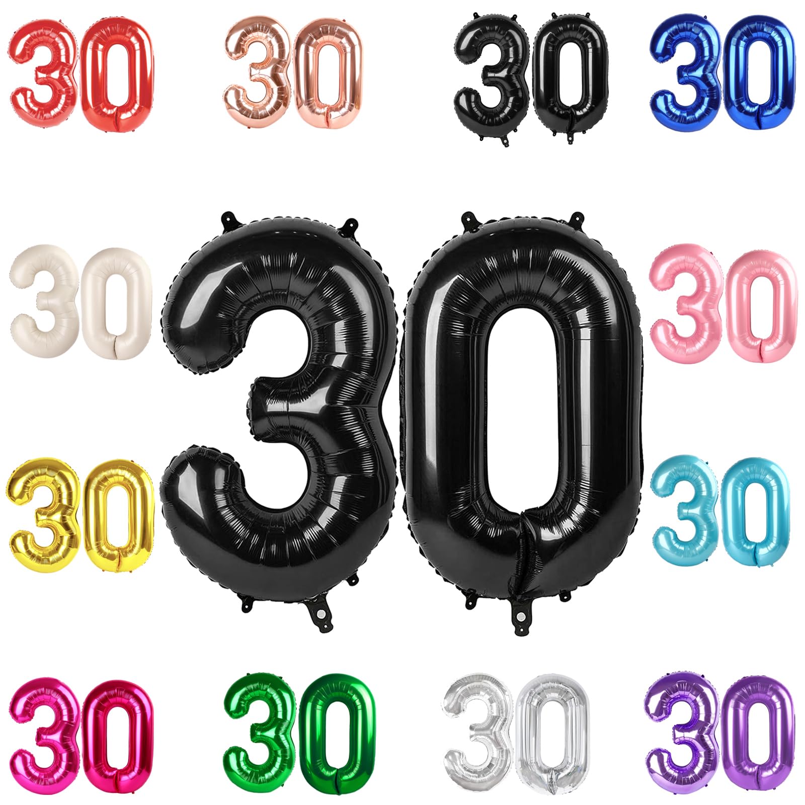 IWERP 30 balloon black 40 inch front view for a striking party backdrop