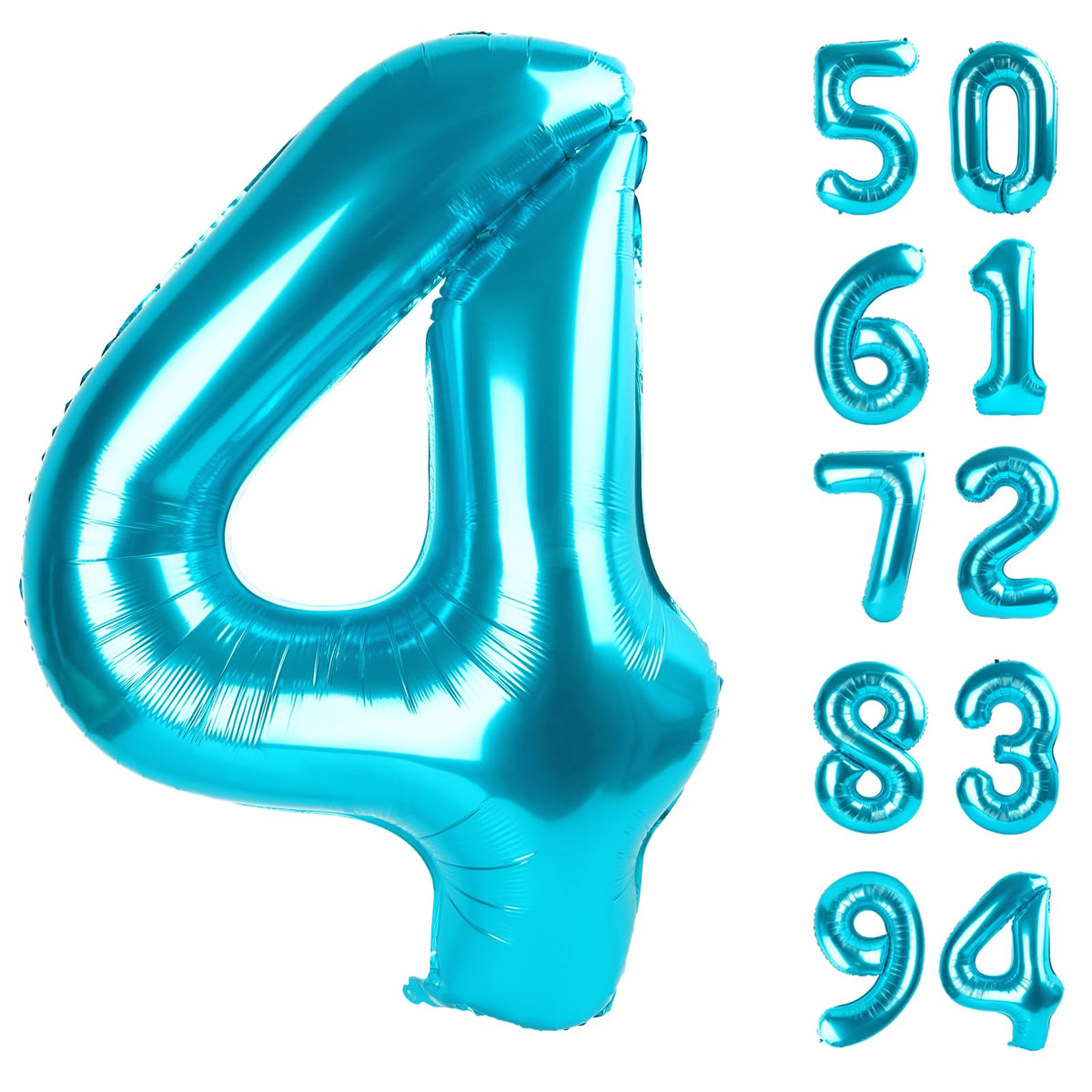 IWERP 4 blue 40-inch foil balloon serves as a bold party backdrop.