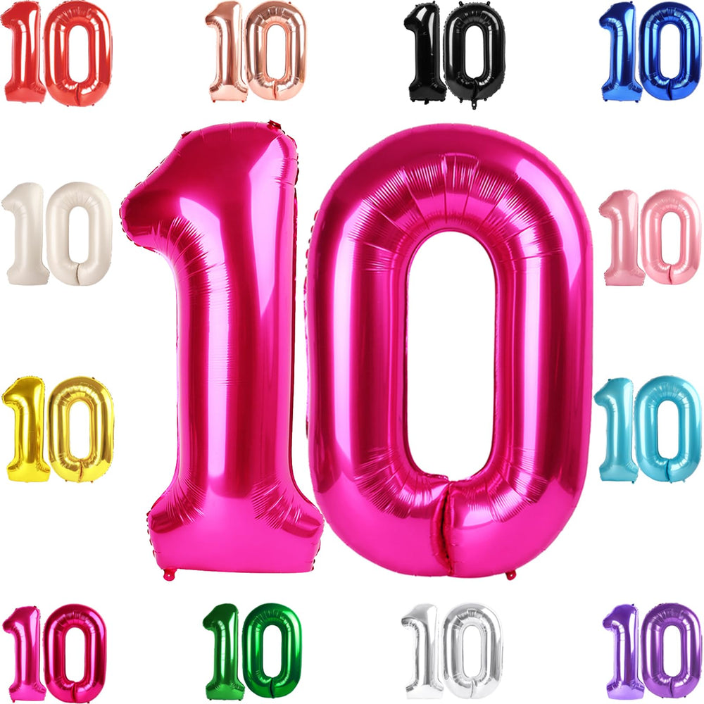 IWERP 40-inch hot pink number 10 balloon for a bold photo backdrop.