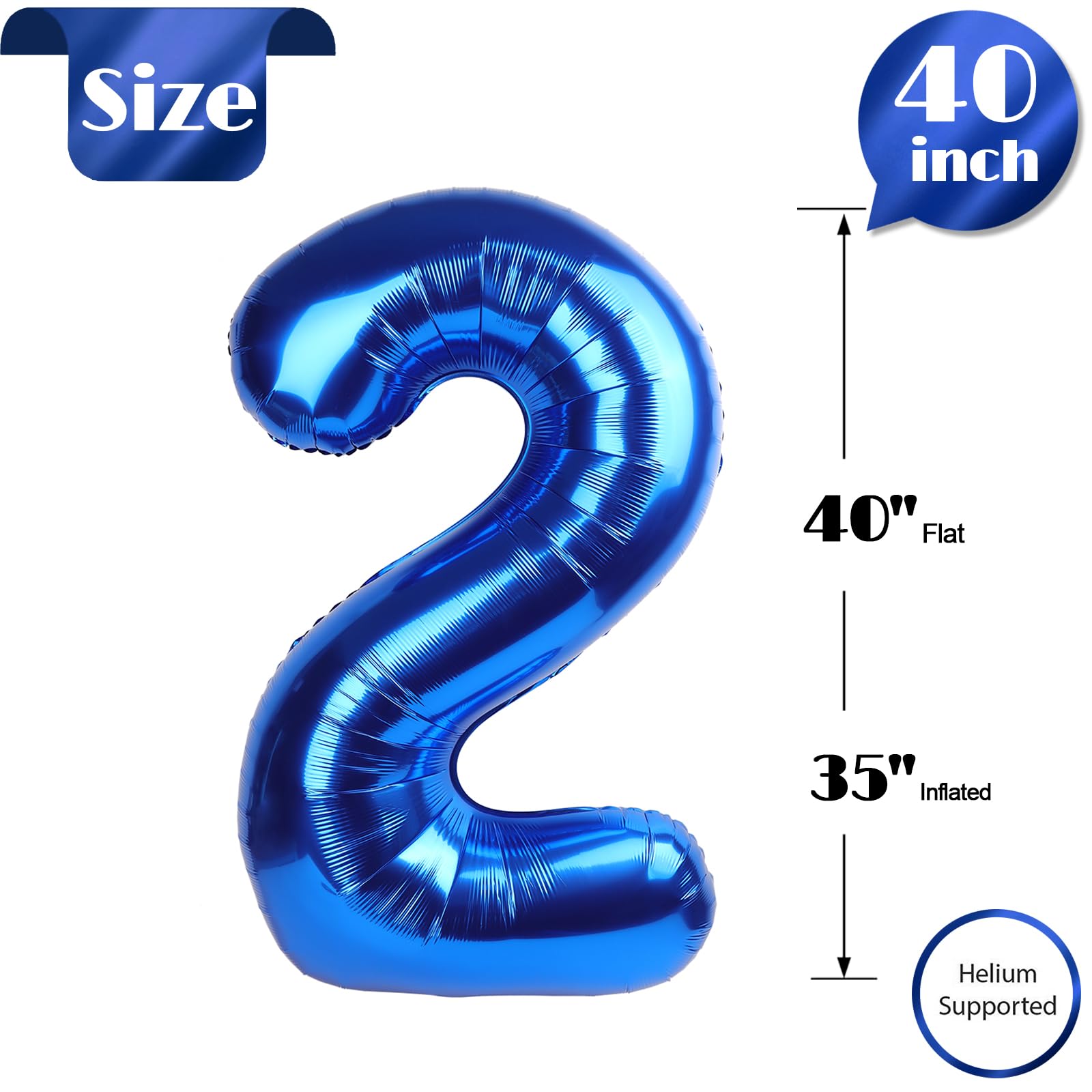 IWERP 40-inch blue number balloon ideal for celebrations.