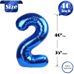 IWERP 40-inch blue number balloon ideal for celebrations.