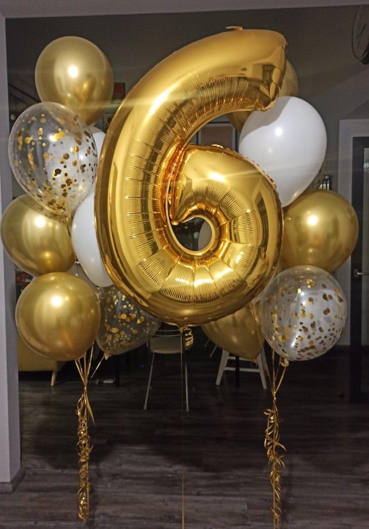 IWERP 40-inch number balloon floating as a centerpiece with glam glow.