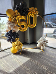 iwerp 40-inch number balloon with shimmering gold finish for celebrations