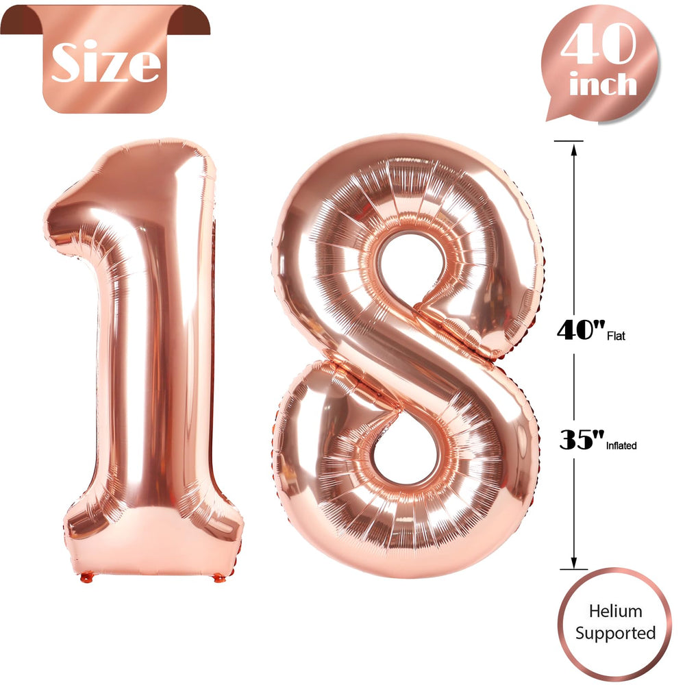 IWERP 40-inch number balloon in rose gold as a centerpiece