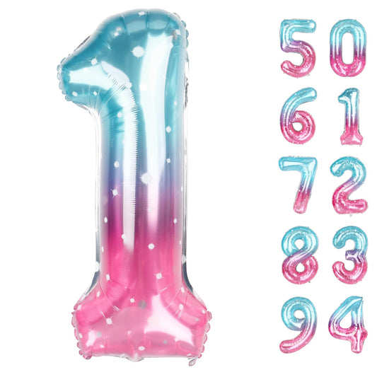 IWERP 40-inch foil number balloon for First Birthday creates a bold photo backdrop