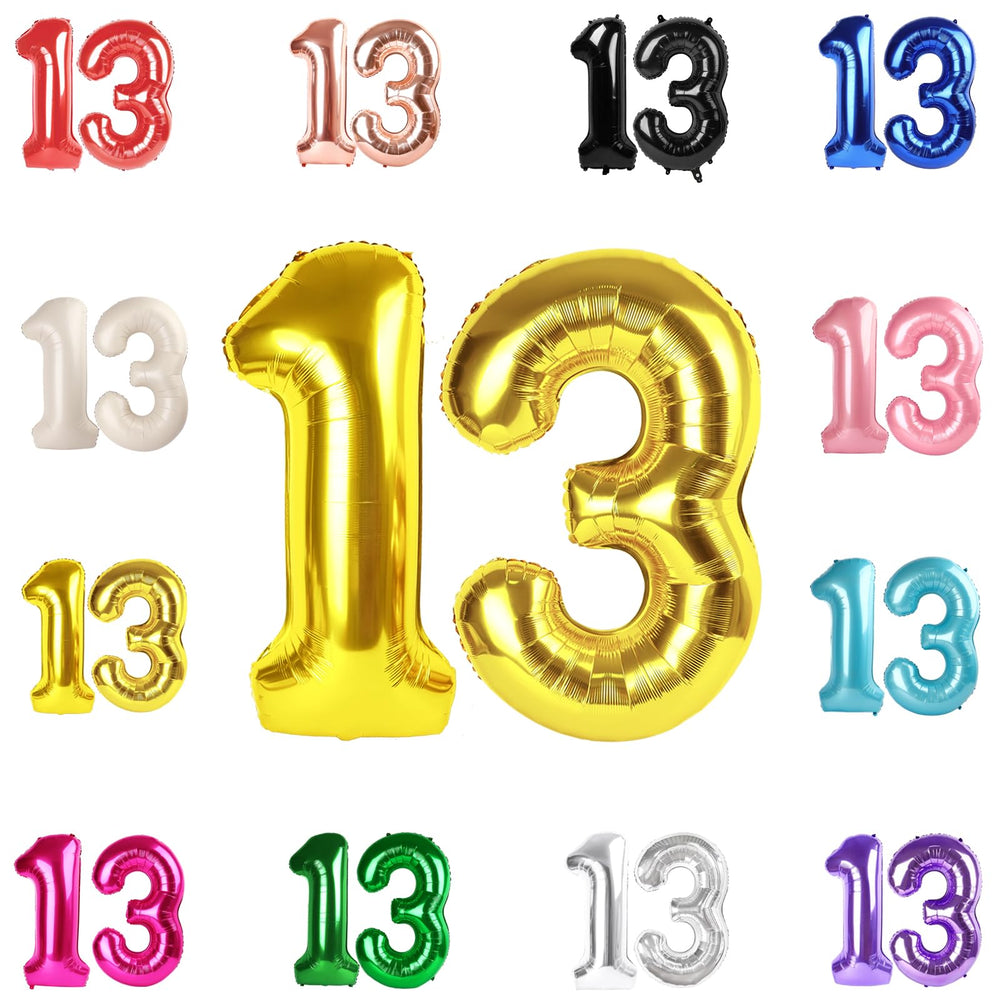 IWERP 40-inch gold number 13 balloon creates a striking photo focal point.
