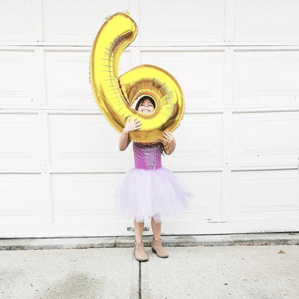 IWERP 40-inch gold number balloon adds sparkle to any party theme.