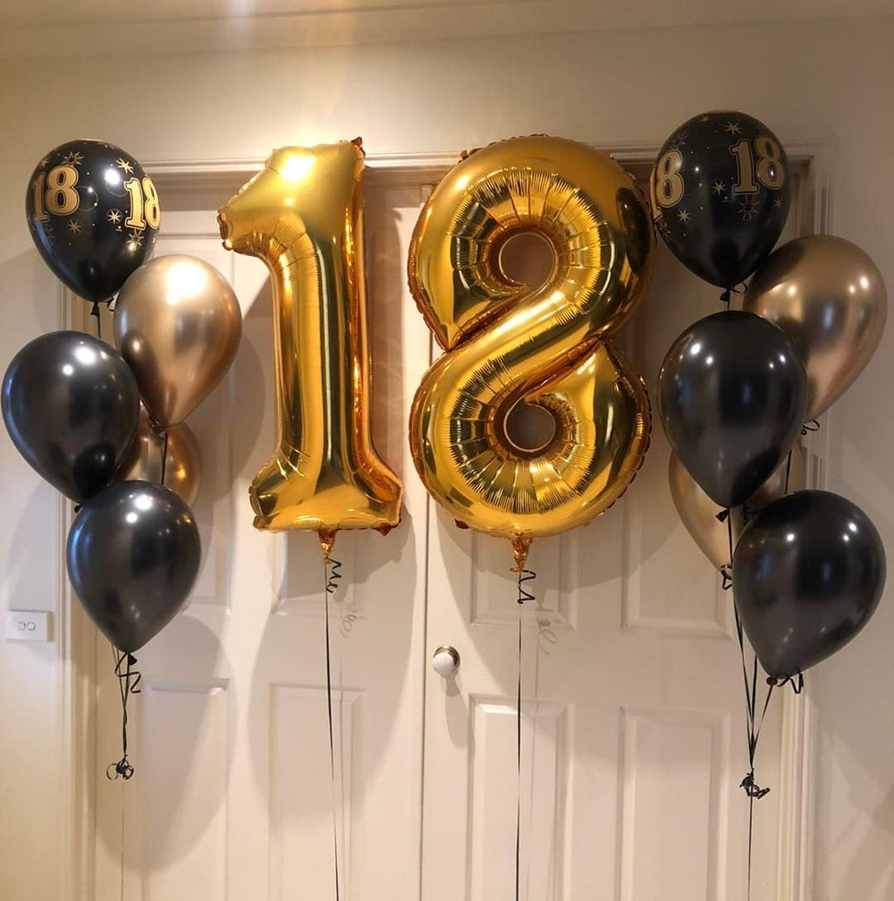IWERP 40-inch gold number balloon stands out as a stage accent