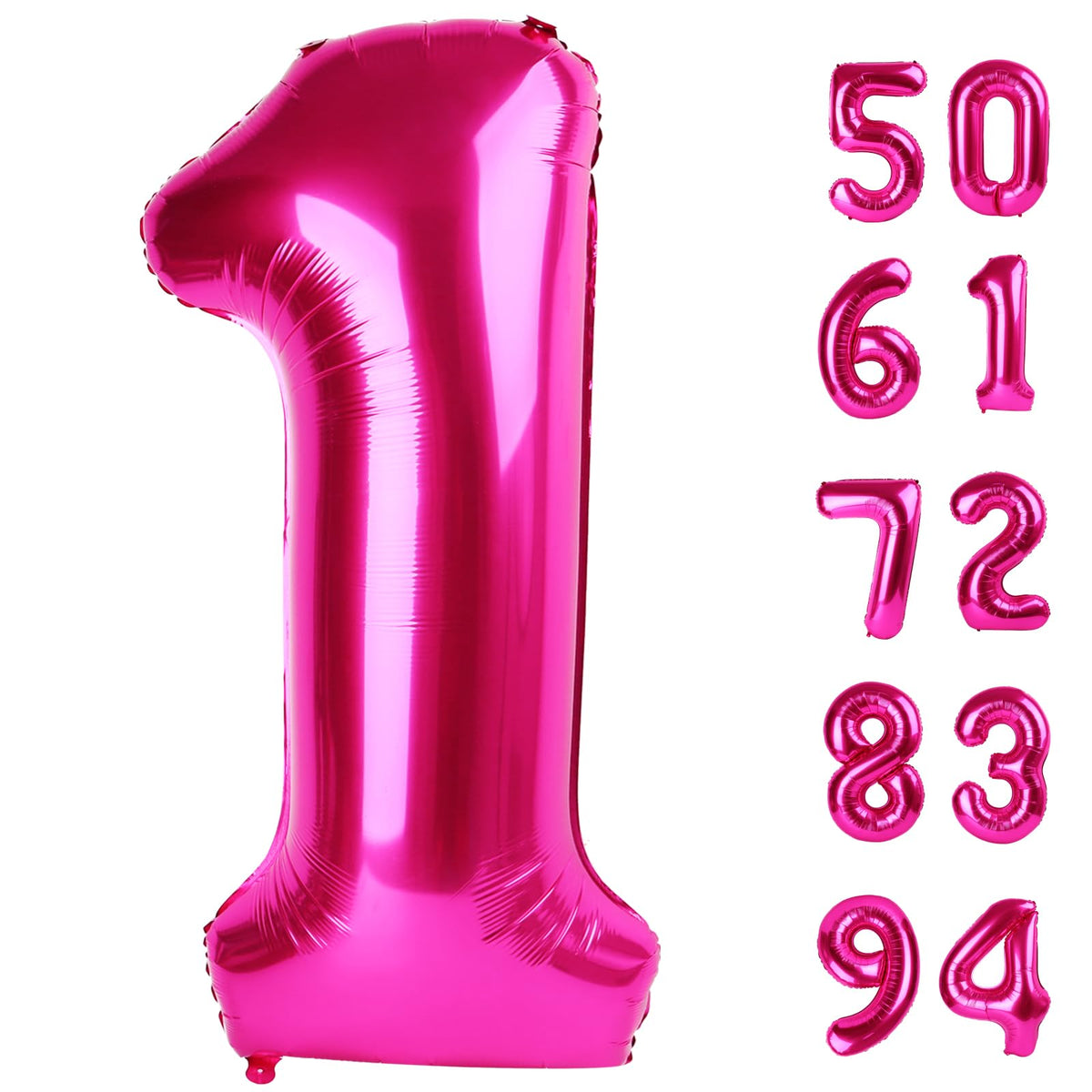 IWERP 40inch hot pink number balloon for unforgettable first birthday photos.