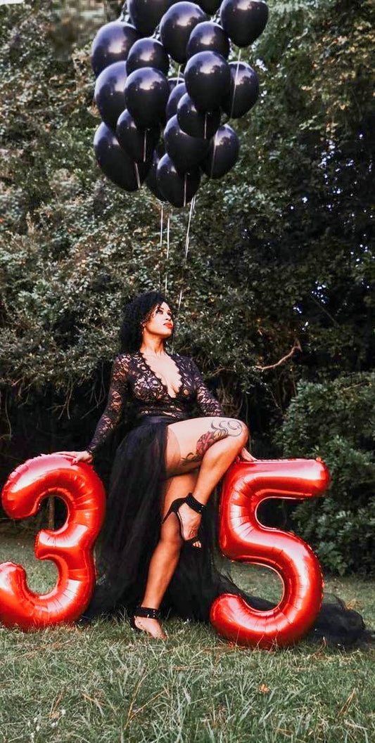 IWERP 40-inch red number 3 balloon enhances entrances and stage decor