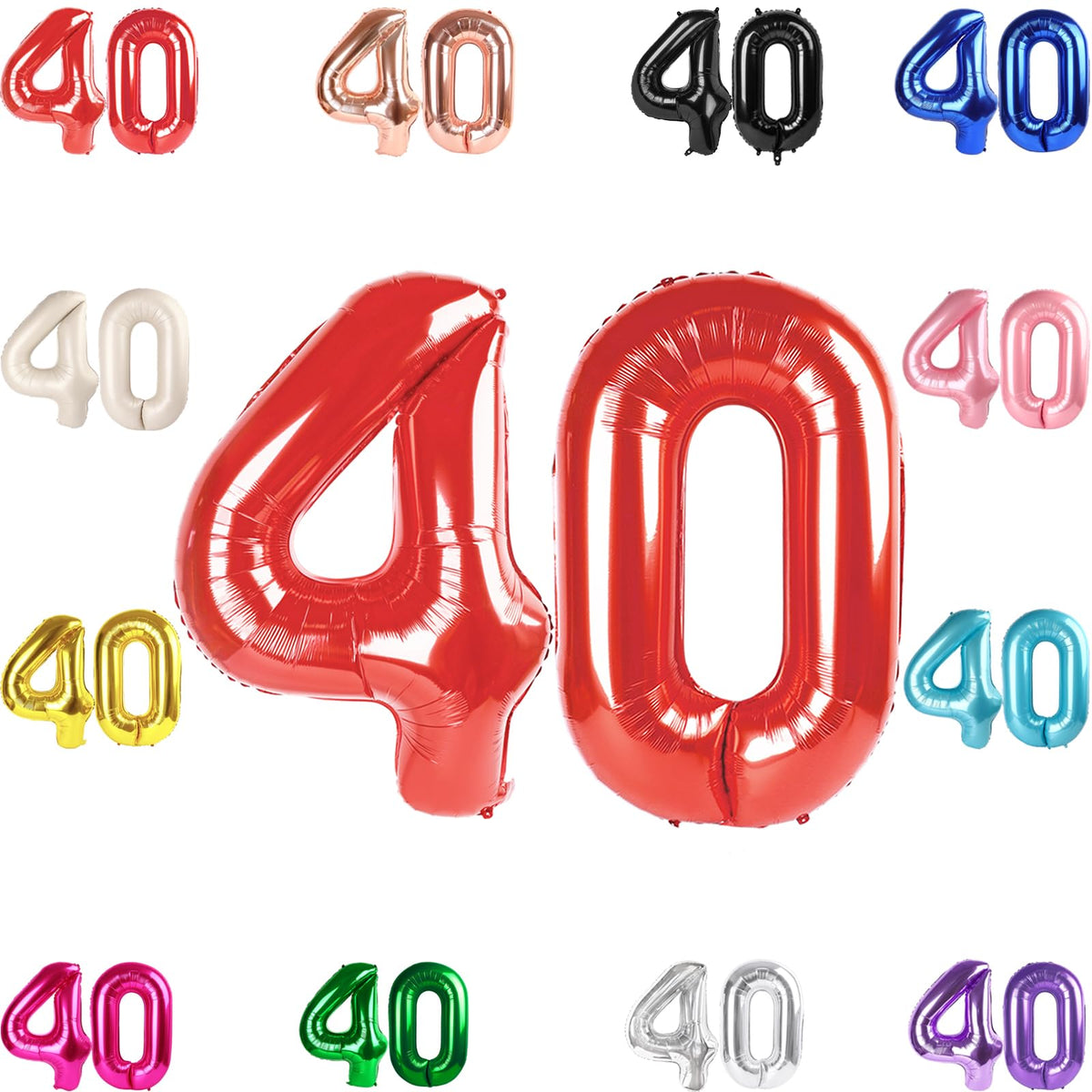 IWERP 40th birthday red balloon 40-inch ready for dramatic photo backdrops