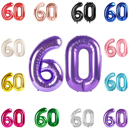 IWERP 60th birthday 40-inch purple balloon creates a bold photo backdrop.