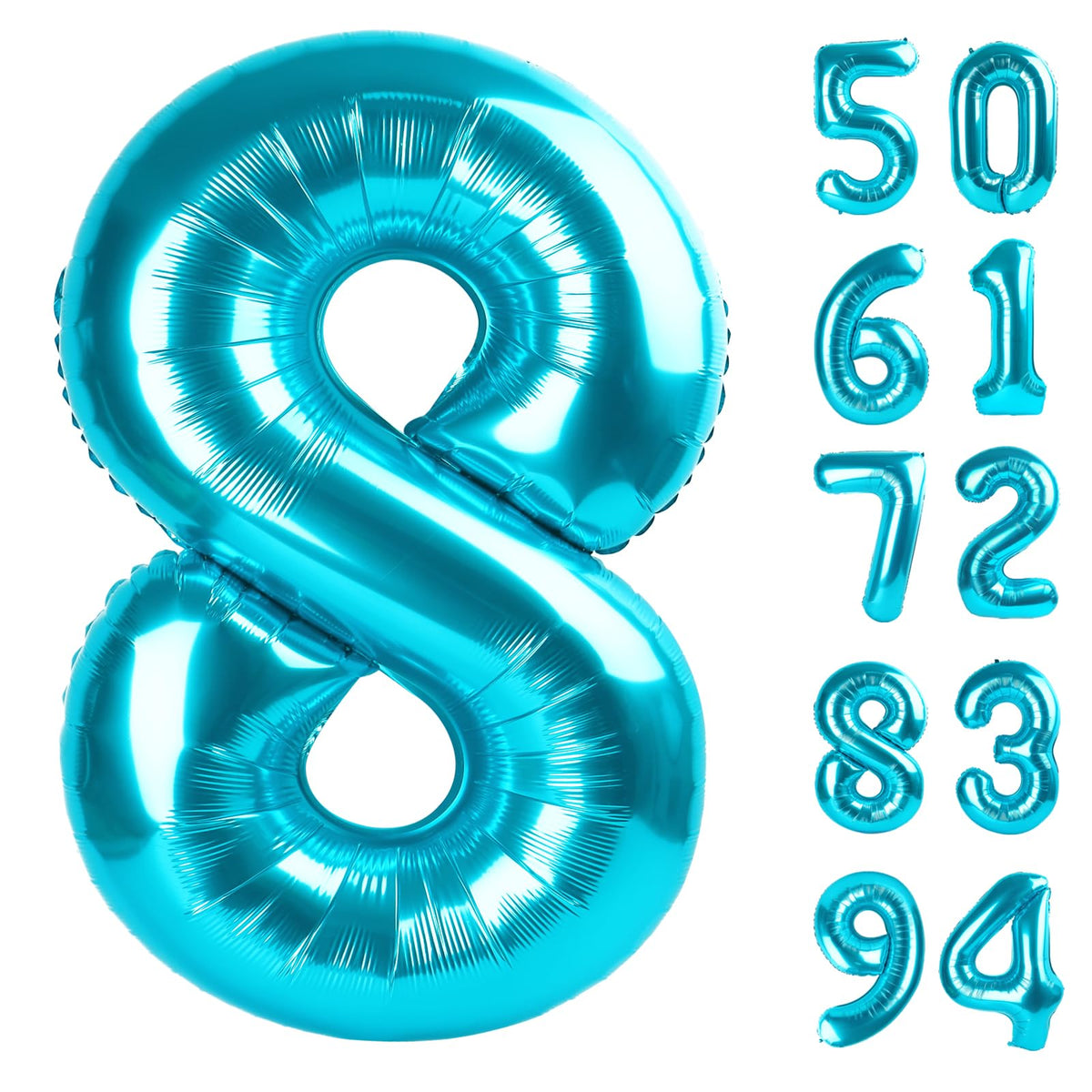 IWERP 8 balloon in blue 40-inch size for dramatic birthday backdrops.