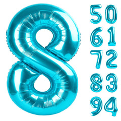 IWERP 8 balloon in blue 40-inch size for dramatic birthday backdrops.