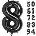 IWERP 8 black number balloon front view for a bold 40-inch photo backdrop.