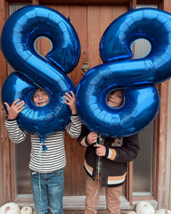 IWERP 80th navy blue number balloon, foil for elegant party styling.