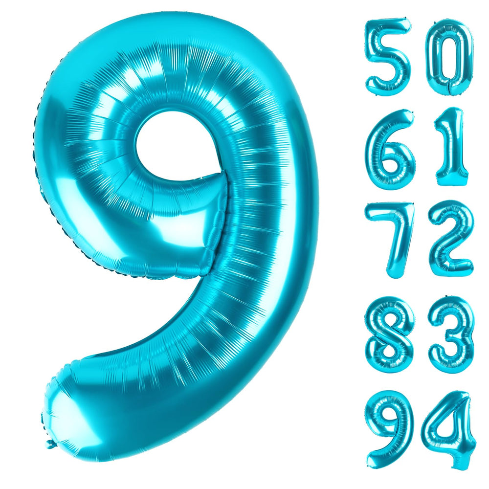 IWERP 9 Balloon blue number 40 inch serves as a bold photo backdrop