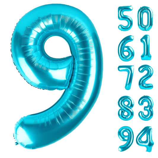 IWERP 9 Balloon blue number 40 inch serves as a bold photo backdrop