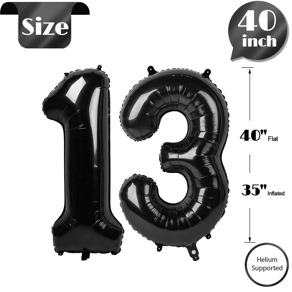 IWERP black 13 balloon adds elegant anniversary ambience.