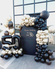 IWERP balloon numbers 40-foil decor for matching black theme.