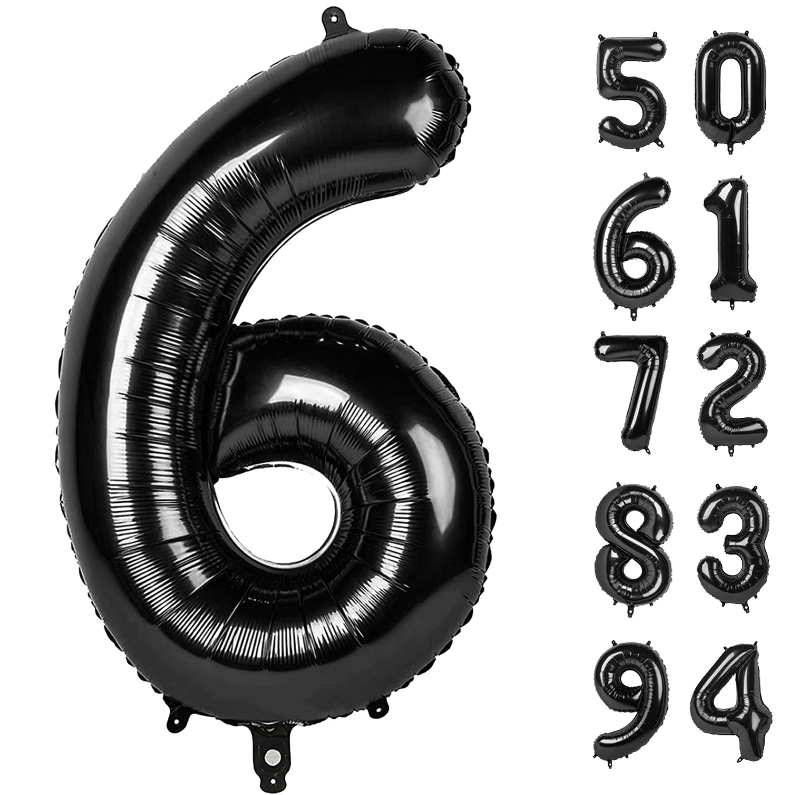 IWERP black 40-inch number balloon creates a bold photo backdrop for birthdays.