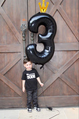 IWERP black number 3 with crown accent adds regal birthday charm