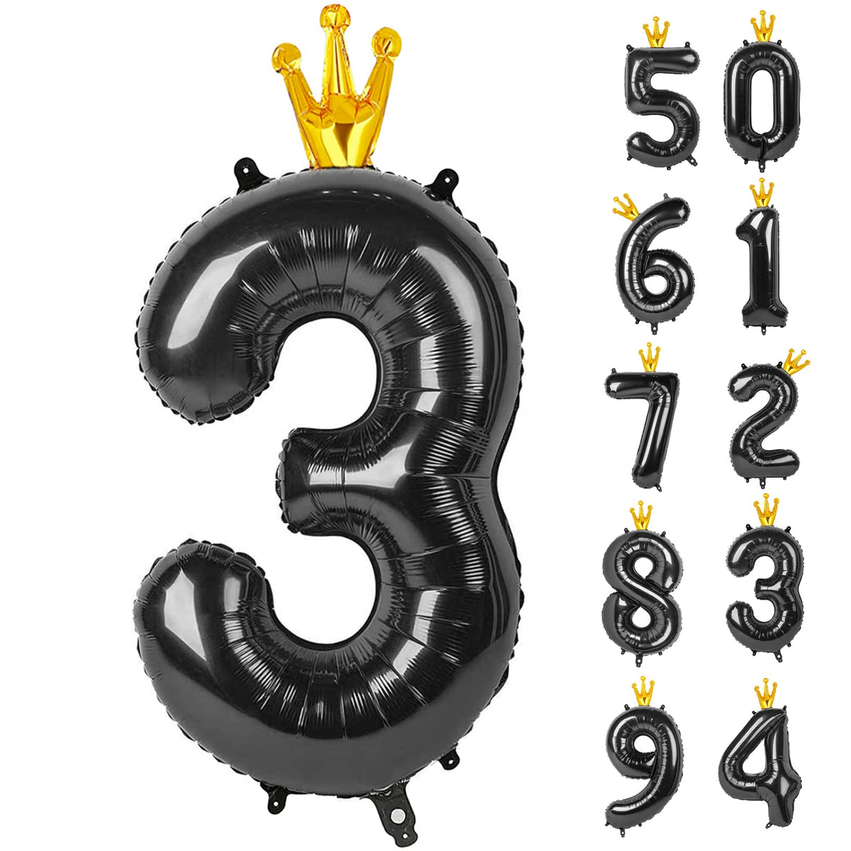 IWERP black 40-inch number 3 balloon for striking birthday photos