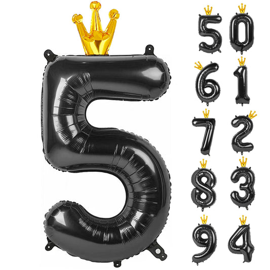 IWERP black 5 balloon 40-inch number for striking birthday backdrops