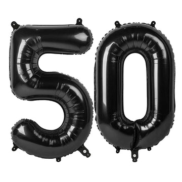 IWERP Black 50th birthday balloon, 40-inch focal point for memorable photo moments.
