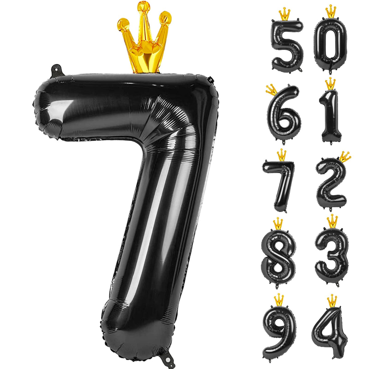IWERP Black 7 balloon, 40 inch, ideal for bold birthday photos.