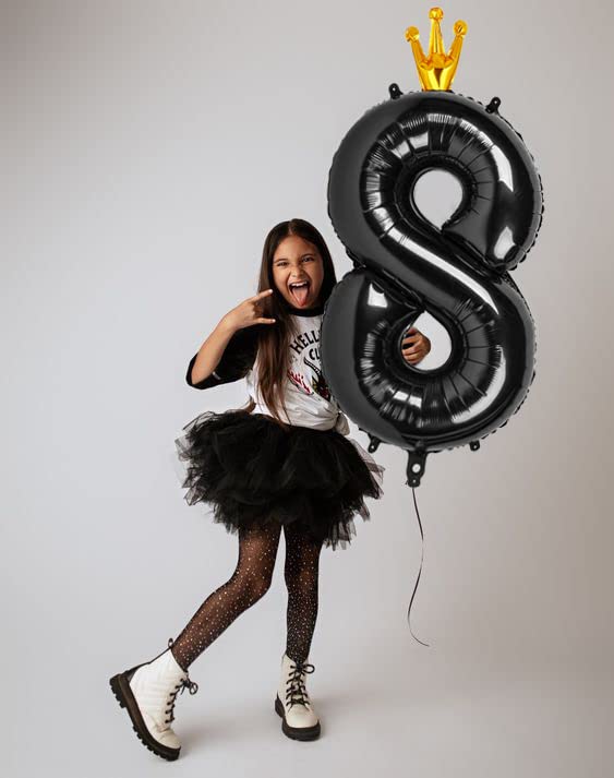 IWERP black 8-number balloon backdrop decoration for memorable party photos.