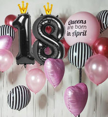 IWERP black 8-number foil balloon with glossy finish for striking decor.