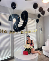IWERP Black foil 19-number balloon for stunning photo backdrop.